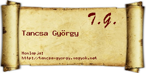 Tancsa György névjegykártya